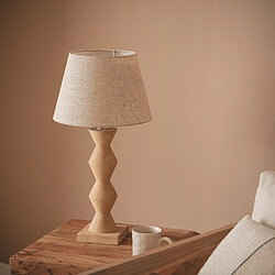 ILUZZIA Ledkia Lampe à Poser Bois Akesh II Blanc