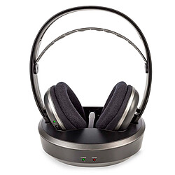 Nedis Casque TV sans Fil RF avec Station de Charge et Portée 100 m Noir