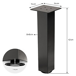 Ml-design lot de 4 pieds de table - Gris foncé pas cher