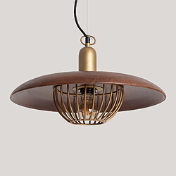 ILUZZIA Ledkia Suspension Métal et Bois Alika Doré