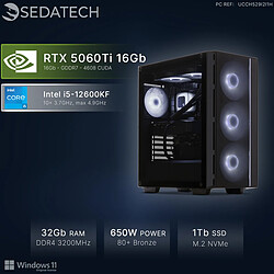 Sedatech PC Gamer, Intel i5-12600KF, RTX5060Ti, 32Go RAM, 1To SSD, Win 11