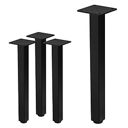 ML-Design Lot de 4 pieds de table I-design 42cm acier noir hauteur réglable support meuble ML-Design Lot de 4 Pieds de Table I-Design 42 cm, Noir Brillant, en Acier Laqué, Carré, Profil 4x4 cm, Pieds de Meuble Réglables en Hauteur 1-4 cm, Pieds de Support pour Tables Basses Bancs Buffets