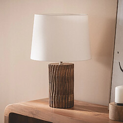 Ledkia Lampe à Poser Bois Shruti ILUZZIA Blanc