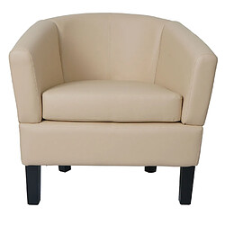 Mendler Fauteuil club lounge - Crème pas cher