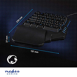 Nedis Clavier Gaming Filaire USB-A Clés à Membrane RVB Universel Câble 1.60m Noir pas cher