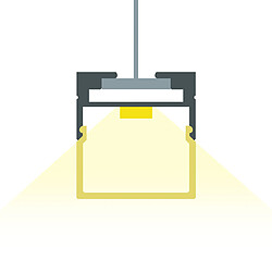 Ledkia Profilé Aluminium Suspendu 2 m pour Rubans LED jusqu'à 17 mm Noir 2 m Semi-transparent