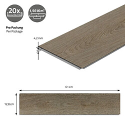 Avis ML-Design Revêtement de sol vinyle à clipser, chêne, couche d'usure de 4,2 mm, marron, stratifié, PVC, 3,1232 m²