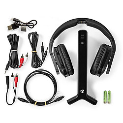 Acheter Nedis Casque TV sans Fil RF Circum-auriculaire avec Station de Charge et Portée 25 m Noir