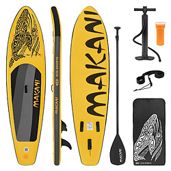 Ecd Germany Stand up paddle board gonflable Makani planche sac pompe pagaie jaune 320 cm