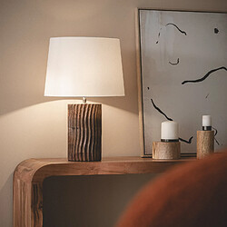 Ledkia Lampe à Poser Bois Shruti ILUZZIA Blanc