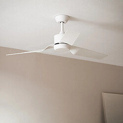 TECHBREY Ledkia Ventilateur de plafond Silencieux Minimal Blanc 132cm Moteur DC Télécommande Avec lumière Non
