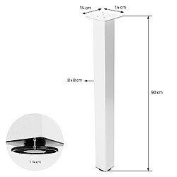 Ml-design lot de 4 pieds de table réglables - Blanc pas cher