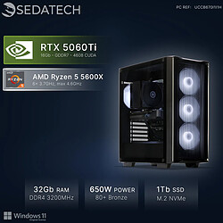Sedatech PC Gamer Compact • AMD Ryzen 5 5600X • RTX5060Ti 16G • 32Go RAM • 1To SSD M.2 • Windows 11