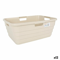 Panier à linge Tontarelli Maya Beige Plastique 54,5 x 37,5 x 22 cm (12 Unités)