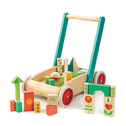 1001jouets Chariot de marche en bois - Vert