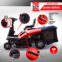 Elem Garden Technic Tondeuse à gazon autoportée 224cc - 61cm avec démarrage électrique