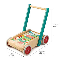 1001jouets Chariot de marche en bois - Vert
