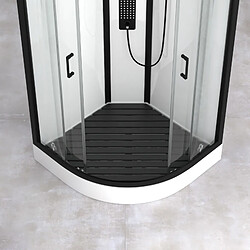 Aurlane Caillebotis en Bois Composite Gris pour Cabine 1/4 de cercle - Dimensions 80,4 x 80,4 cm