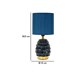 Mauro Ferretti Lampe à poser en céramique et métal Pigny 15 x 30.5 cm bleu.