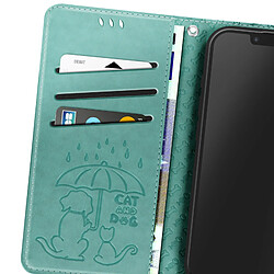 Acheter Avizar Housse pour iPhone 16e Design Chat et Chien Clapet Portefeuille Vert