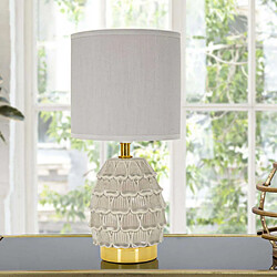 Mauro Ferretti Lampe à poser en céramique et métal Pigny 15 x 30.5 cm crème.