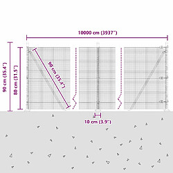 vidaXL Poteau de clôture. Vert 100 x 0,8 m (16 x 16 mm maille) pas cher