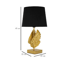 Avis Mauro Ferretti Lampe à poser en métal doré Wings 25 x 45 cm.