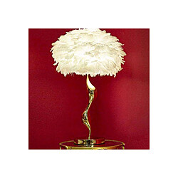 Mauro Ferretti Lampe à poser en métal abat-jour plumes Slim 40 x 63 cm.