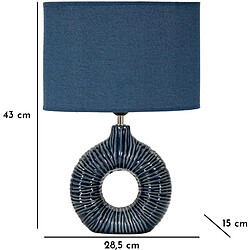 Mauro Ferretti Lampe à poser en céramique Seta 28.5 x 15 x 43 cm bleu.