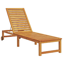 vidaXL Transat Marron 202 x 53 x 89 cm Bois d'Acacia Massif
