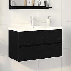 vidaXL Cabinet de lavabo Chêne noir 80 x 39 x 62 cm Bois d'ingénierie
