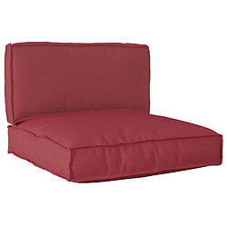vidaXL Set de coussins de palette 2 pcs Rouge bordeaux 80 x 80 x 12 cm