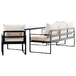 Acheter Venture Home Ensemble canapé fauteuils et table de jardin Catania noir et beige.
