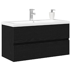 Avis vidaXL Meuble de Lavabo de Salle de Bain Chêne noir 90 x 39 x 62 cm