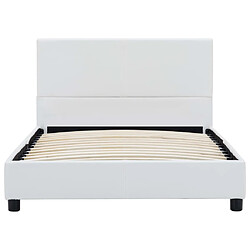 Avis vidaXL Cadre de lit Blanc Similicuir 100 x 200 cm
