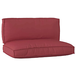 vidaXL Set de coussins de palette 2 pcs Rouge bordeaux