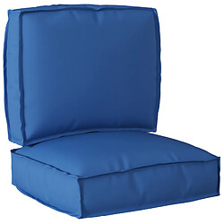 vidaXL Set de coussins de palette 2 pcs Bleu royal 50 x 50 x 12 cm