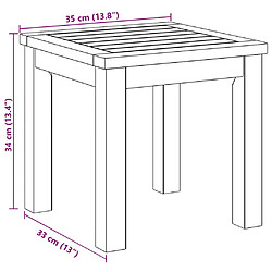 vidaXL Table d'appoint Huile Naturelle 35 x 35 x 34 cm pas cher
