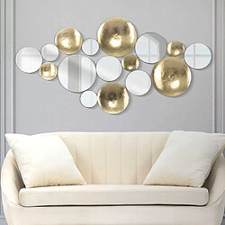 Mauro Ferretti Cadre décoratif en métal avec miroirs Glam 118 x 2.5 x 60 cm.