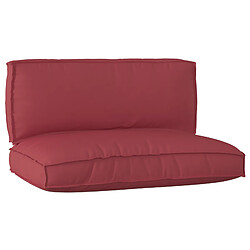 vidaXL Set de coussins de palette 2 pcs Rouge bordeaux