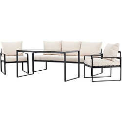 Avis Venture Home Ensemble canapé fauteuils et table de jardin Catania noir et beige.