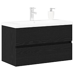 Avis vidaXL Meuble de Lavabo de Salle de Bain Chêne noir 80 x 39 x 62 cm