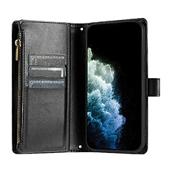 Avis Sangle Longue Étui Pour Xiaomi POCO X5 Pro 5G Flip Folio Antichoc Protecive 8 Fentes Pour Cartes Portefeuille Portefeuille Fermeture Éclair FOXDOCK Noir