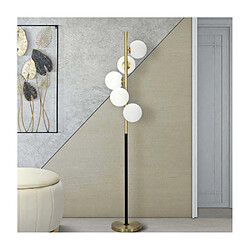 Mauro Ferretti Lampadaire en métal noir et doré Glamy 30 x 160 cm.