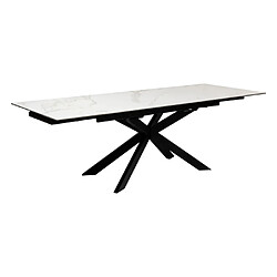 Atmosphera Table à Manger Extensible Effet Marbre Boot 160-240cm Blanc
