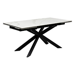 Atmosphera Table à Manger Extensible Effet Marbre Boot 160-240cm Blanc