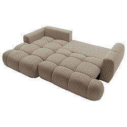 Bestmobilier Yulin - Canapé d'angle gauche 4 places convertible avec coffre en tissu bouclette