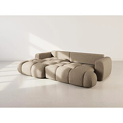 Bestmobilier Yulin - Canapé d'angle gauche 4 places convertible avec coffre en tissu bouclette pas cher