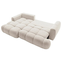 Bestmobilier Yulin - Canapé d'angle gauche 4 places convertible avec coffre en tissu bouclette