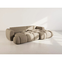 Bestmobilier Yulin - Canapé d'angle droit 4 places convertible avec coffre en tissu bouclette pas cher
